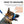 German Shepherd wearing blue head collar; arrows show how to measure neck behind ears for accurate sizing.