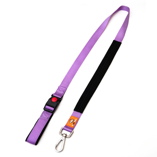 Canny Connect Lead in purple for medium to large dogs. With lockable buckle on handle and brushed steel clip.